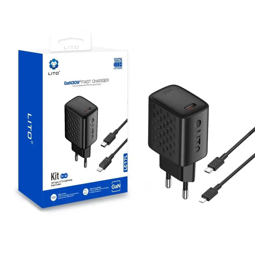 LITO LC17L GFast Charger With Type-C to Lightning Cable for iphone
